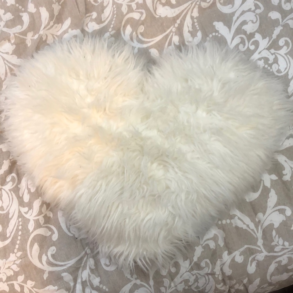 Fluffy heart shaped pillow